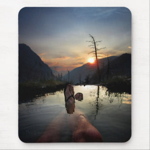 Tapis De Souris Iva Bell Hot Springs Coucher de soleil Ansel Adams