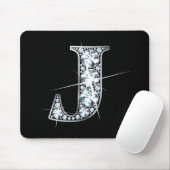 Tapis De Souris "J" Faux-"Diamond Bling" Mousepad (Avec souris)