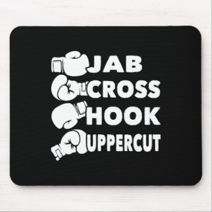 Tapis De Souris Jab Cross Hook Uppercut - Amateur de boxe Gym Boxe
