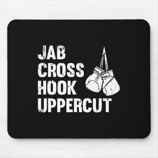 Tapis De Souris Jab Cross Hook Uppercut Boxing technique de combat (Devant)