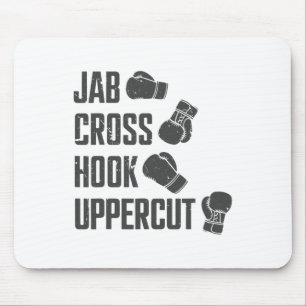 Tapis De Souris Jab Cross Hook Uppercut Drôle de Coach de Boxe Ent