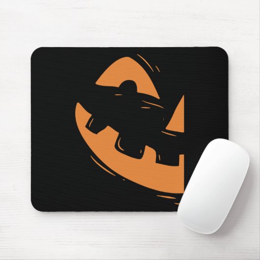 Tapis De Souris Jack-O-Lantern Citrouille Face Halloween Matching  (Avec souris)