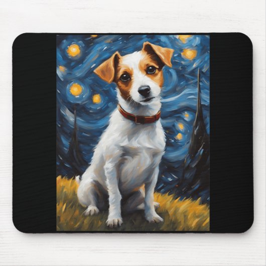 Tapis De Souris Jack Russel Avec Peinture Collaire Impression (Devant)