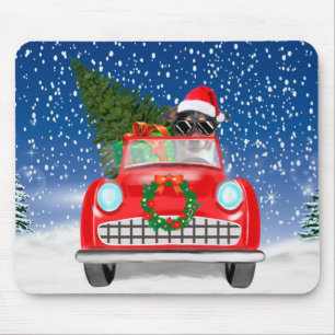 Tapis De Souris Jack Russell Chien Voiture De Conduite En Neige No