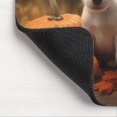 Tapis De Souris Jack Russell Puppy Automne Citrouille de plaisir (Coin)