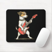 Tapis De Souris Jack Russell Terrier Dog Playing Guitar Rocker Gui (Avec souris)