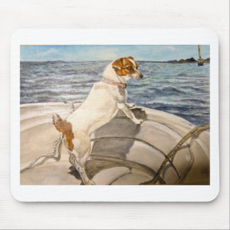 Tapis De Souris Jack Russell Terrier sur le bateau