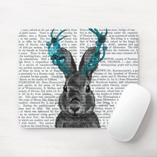 Tapis De Souris Jackalope avec Antlers Turquoise (Avec souris)