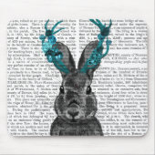 Tapis De Souris Jackalope avec Antlers Turquoise (Devant)