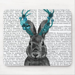 Tapis De Souris Jackalope avec des andouillers de turquoise