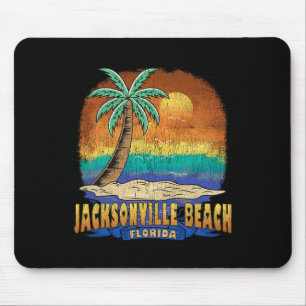Tapis De Souris Jacksonville Beach Floride Vintage Souv Distressed