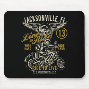 Tapis De Souris Jacksonville Fl Usa Style Distressé Motorcycle De