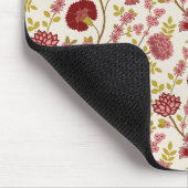 Tapis De Souris Jacobean Floral Pattern Rouge Rose Gold Crème (Coin)