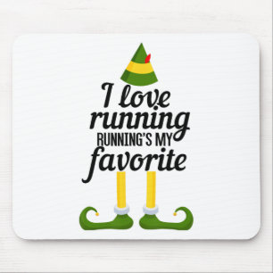 Tapis De Souris J'adore courir, la course est mon Noël drôle préfé