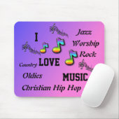 TAPIS DE SOURIS J'ADORE LA MUSIQUE MOUSEPAD (Avec souris)