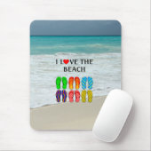 Tapis De Souris J'adore la plage,  (Avec souris)