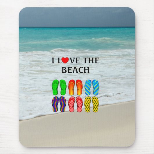 Tapis De Souris J'adore la plage,  (Devant)