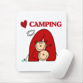 Tapis De Souris J'adore le camping (Avec souris)