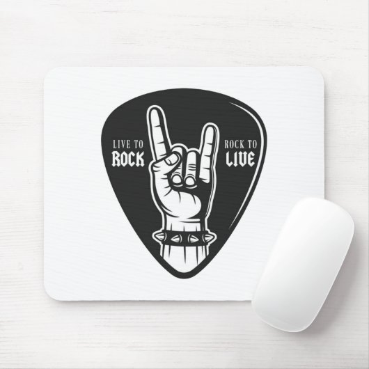 Tapis De Souris J'adore le rock (Avec souris)
