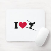 Tapis De Souris J'adore le ski _2  (Avec souris)