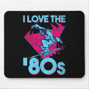 Tapis De Souris J'adore les années 80, Ski Rétro Vintage 80s 90s t