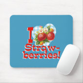 Tapis De Souris J'adore les fraises (Avec souris)