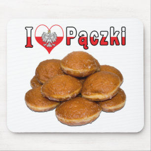 Tapis De Souris J'adore les Paczki, la nourriture polonaise