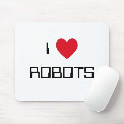 Tapis De Souris J'adore les robots Mousepad (Avec souris)