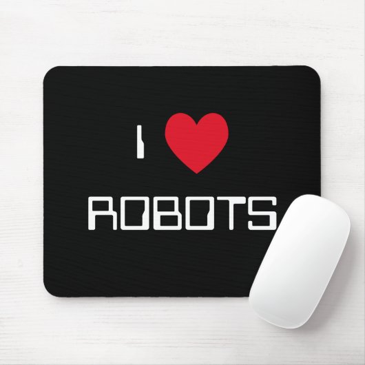 Tapis De Souris J'adore les robots Mousepad (Avec souris)