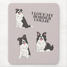 Tapis de souris J'adore mon Border Collie