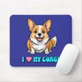 Tapis De Souris J'adore mon Corgi (Avec souris)