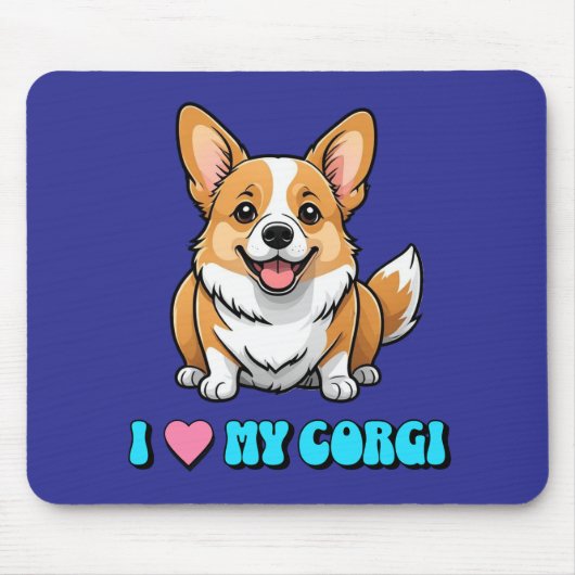 Tapis De Souris J'adore mon Corgi (Devant)