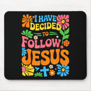 Tapis De Souris J'ai décidé de suivre Jésus Rétro Boho Chrétien