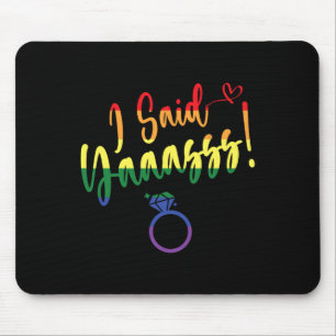 Tapis De Souris J'ai dit oui Gay Lgbtq Fierté Arc-en-ciel Marié Ba