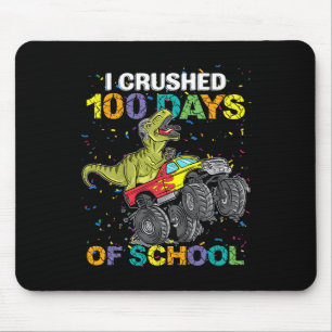 Tapis De Souris J'ai écrasé 100 jours de camion monstre dinosaure
