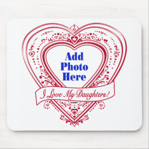 Tapis De Souris J'ai Love My Daughters ! Photo Red Hearts