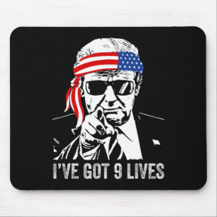 Tapis De Souris J'ai neuf vies - Trump 2024 drôle