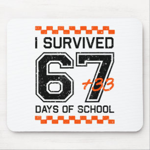 Tapis De Souris J'ai survécu 67 + 33 jours d'école 100e jour de ma