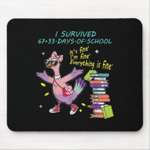 Tapis De Souris J'ai survécu 67 33 jours d'école Enfants 100 jours