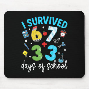 Tapis De Souris J'ai survécu 67 33 jours d'école Enseignants du 10