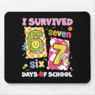 Tapis De Souris J'ai survécu 67 jours d'école drôle mème garçon fi