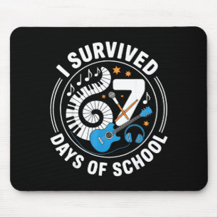 Tapis De Souris J'ai survécu 67 jours d'école - Enseignants Élèves