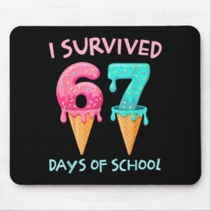 Tapis De Souris J'ai survécu 67 jours d'école Prof de maths mignon
