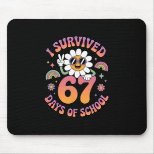 Tapis De Souris J'ai survécu 67 jours d'école Professeurs rétro gr