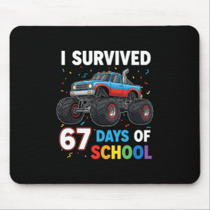 Tapis De Souris J'ai survécu 67 jours d'école Six Sept Mème pour m