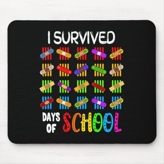 Tapis De Souris J'Ai Survécu À 100 Jours D'Enseignant Scolaire Et (Devant)