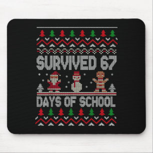 Tapis De Souris J'ai survécu à 67 jours de thé de Noël pour étudia