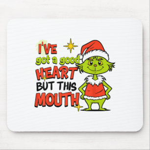Tapis De Souris J'ai un bon cœur mais cette bouche drôle de Noël