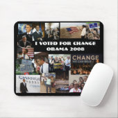 Tapis De Souris J'ai voté pour le changement (Avec souris)