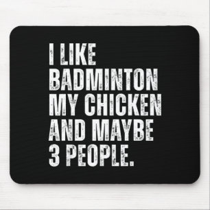 Tapis De Souris J'aime Amateur de Badminton Mon Poulet Animal de C